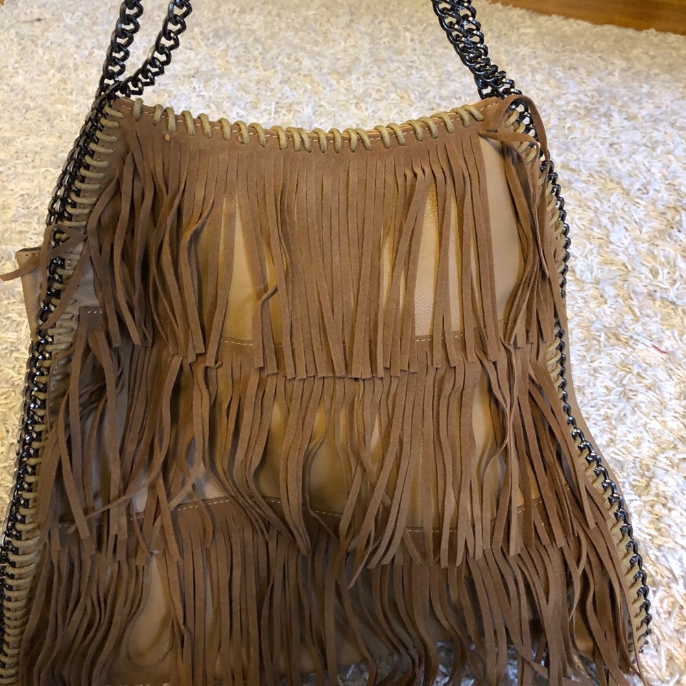 Stella looking fringe hobo shoulder bag